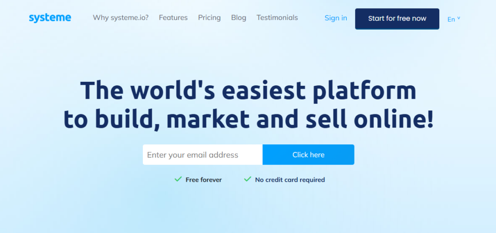 Systeme.io free business tool